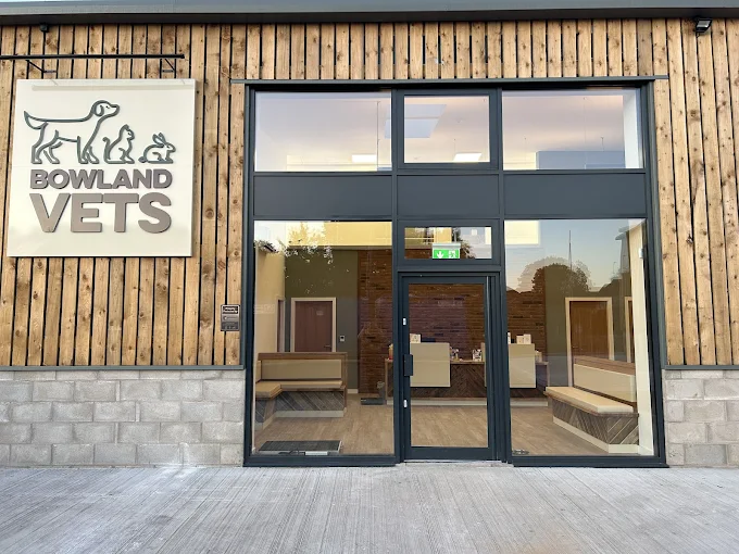 Main entrance and reception frontage at Bowland Vets